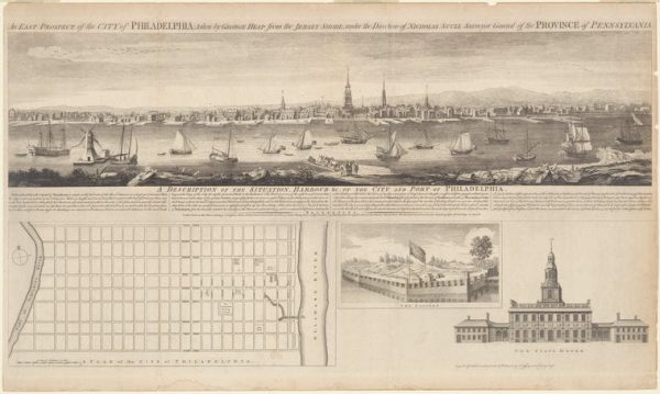 Art Print : 1756, an East Prospect of The City of Philadelphia - Vintage Wall Art
