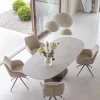 Bree's New World StorQ eettafel superellips 200x110 cm HPL Sand Stone/noten
