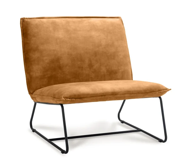 Comodo Roka fauteuil 1,5 zits fluweel cognac