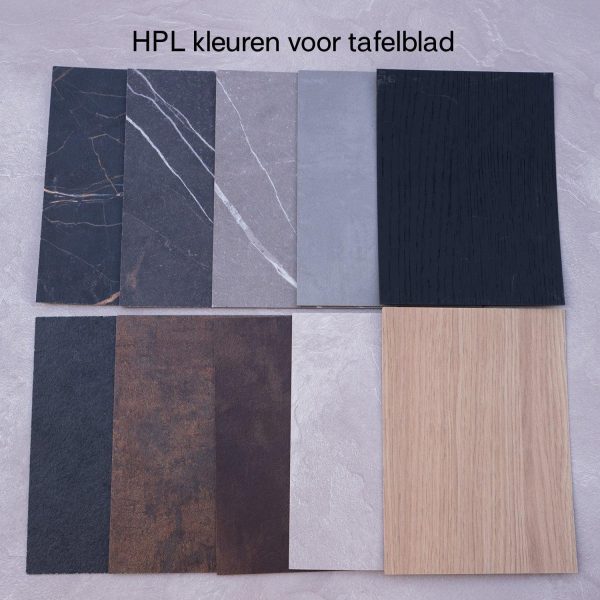 Bree's New World StorQ eettafel superellips 200x110 cm HPL Sand Stone/noten