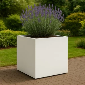 GARDRA Polyester plantenbak 100x100x100 cm - Zuiver Wit (RAL 9010)